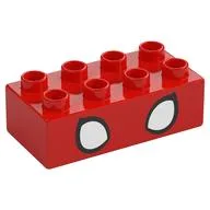 Duplo Brick 2 x 4 with Spider-Man Eyes Print, Red