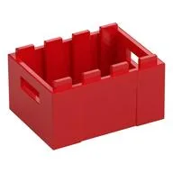 Box / Crate with Handholds 3 x 4 x 1 2/3, Red