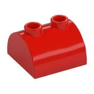Brick Curved 2 x 2, Two Top Studs, Red