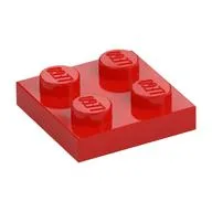 Plate 2 x 2, Red