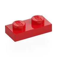 Plate 1 x 2, Red