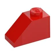 Brick Sloped 45° 2 x 1 with Bottom Pin, Red