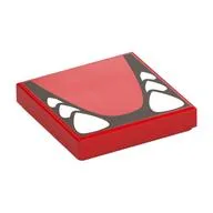 Tile 2 x 2 with White Teeth and Tongue Print, Red