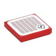 Tile 2 x 2 with Spanner in Speech Bubble and Barcode Print (Sticker), Red