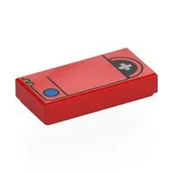 Tile 1 x 2 with Pokédex Print, Red