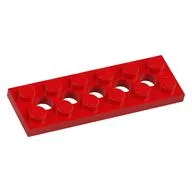 Technic Plate 2 x 6 [5 Holes], Red