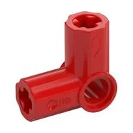 Technic Axle and Pin Connector Angled #6 - 90°, Red