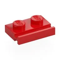 Plate Special 1 x 2 with Door Rail, Red
