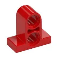Technic Pin Connector Plate 1 x 2 x 1 2/3 [Two Holes On Top], Red