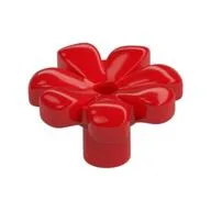 Plant, Flower, Minifig Accessory with 7 Thick Petals and Pin, Red