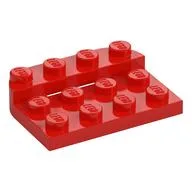 Plate Round Corners Double 3 x 4 with 1 x 4 Raised Edge Studs, Red