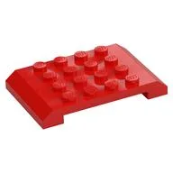 Brick Sloped 4 x 6 x 2/3 Double, Red