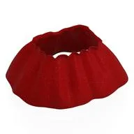 Duplo Skirt Satin with White Large Polka Dots Print, Red