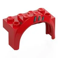 Wheel Arch, Mudguard 4 x 2 x 2 1/2 with 3 Air Vents, Left Print, Red