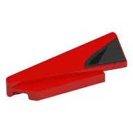 Brick Wedged, Sloped 1 x 5 x 1 1/3 Left with Silver/Black Air Intake Print, Red