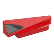 Brick Wedged, Sloped 1 x 5 x 1 1/3 Right with Silver/Black Air Intake Print, Red
