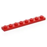 Plate 1 x 8, Red