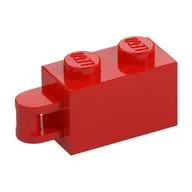 Brick Special 1 x 2 with Vertical Closed Handle on Edge, Red