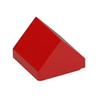 Brick Sloped Double 45° 1 x 1, Red