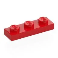 Plate 1 x 3, Red