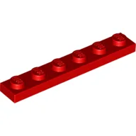 Plate 1 x 6, Red