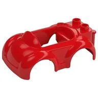 Duplo Car Body 4 x 6 x 1 1/2 with Two Studs at Back, Red