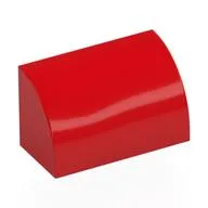 Brick Curved 1 x 2 x 1 No Studs, Red