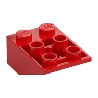 Brick Sloped Inverted 33° 3 x 2, Connections between Studs, Ovoid Bottom Pin, Red