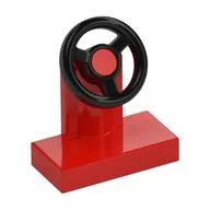 Steering Stand 1 x 2 with Black Steering Wheel, Red