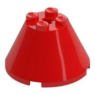 Cone 4 x 4 x 2, Axle Hole [Plain], Red