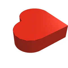 Tile 1 x 1 Heart, Red