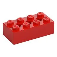 Brick Special 2 x 4 with 3 Axle Holes, Red
