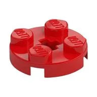 Plate Round 2 x 2 with Axle Hole Type 1 (+ Opening), Red