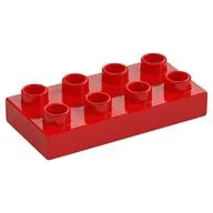 Duplo Plate 2 x 4, Red