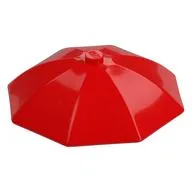 Equipment Umbrella Top with No Bottom Flaps, 6 x 6 with Top Stud, Red