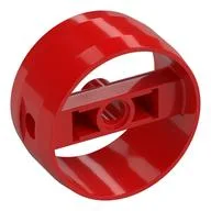 Technic Cylinder 4 x 4 with Pin Holes and Centre Bar, Closed Sides on Bar, Red