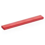 Tile 1 x 8 with Silver Stripe On Side Print, Red