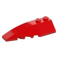 Brick Wedged, Curved 6 x 2 Left, Inner Ridges, Red