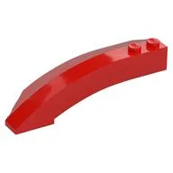 Brick Wedged, Curved 8 x 3 x 2 Open Right, Red