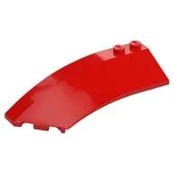 Brick Wedged, Curved 8 x 3 x 2 Open Left, Red