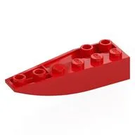 Brick Wedged, Curved Inverted 6 x 2 Right, Red