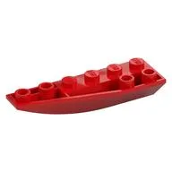 Brick Wedged, Curved Inverted 6 x 2 Left, Red