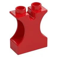 Duplo Brick 1 x 2 x 2 with Side Cutouts and Channel in Top, Red