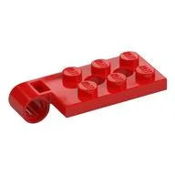 Hinge Plate 2 x 4 with Pin Hole with 2 Holes - Top, Red