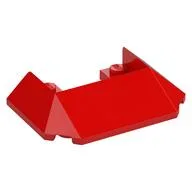 Brick Wedged, Sloped 45° 6 x 4 Double / 33°, 9 Bottom Tubes [Train Roof], Red