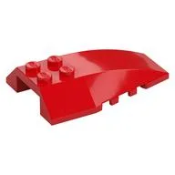 Brick Wedged, Curved 6 x 4 Triple, Red