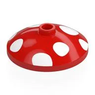 Dish 3 x 3 Inverted [Radar] with White Dots / Mushroom Print, Red