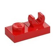 Plate Special 1 x 2, Top Clip [Open O], Red