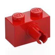 Brick Special 1 x 2 with Pin - Bottom Stud Holder, Red