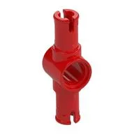Technic Pin Connector Hub with 2 Pins with Friction Ridges Lengthwise [Small Squared Pin Holes], Red